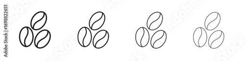 Coffee Bean icon outline vector for web ui. Editable stroke.