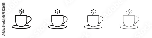 Coffee icon outline vector for web ui. Editable stroke.
