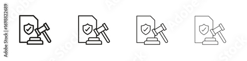 Code of conduct icon outline vector for web ui. Editable stroke.