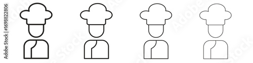 Chef icon outline vector for web ui. Editable stroke.