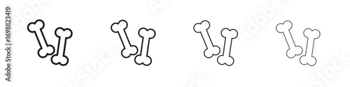 Bones icon outline vector for web ui. Editable stroke.