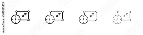 Bedtime icon outline vector for web ui. Editable stroke.