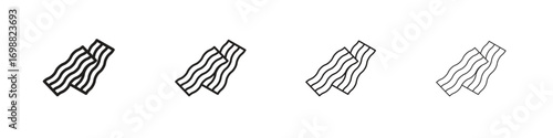 Bacon icon outline vector for web ui. Editable stroke.