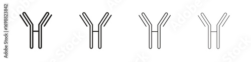 Antibody icon outline vector for web ui. Editable stroke.