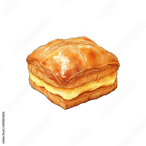 choux pastry hand drawn illustration
