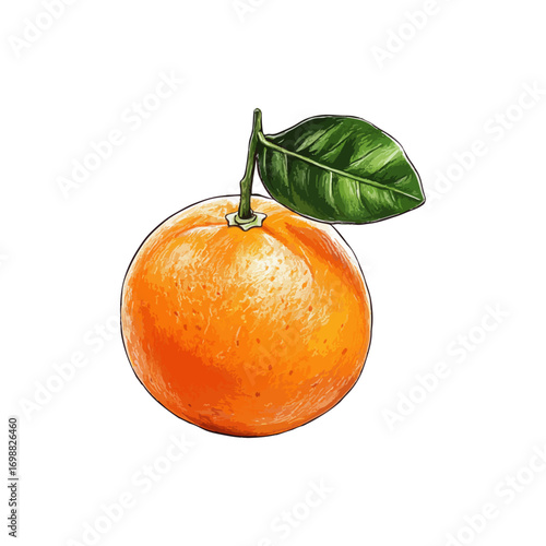 clementine fruit hand drawn illustration