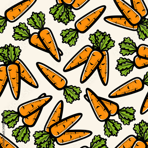 Carrot background, pattern set. Collection icon carrot. Vector