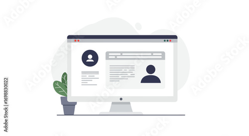 Clean and minimalistic computer screen interface with user profile display