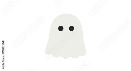 Cute minimalist ghost icon for halloween design projects