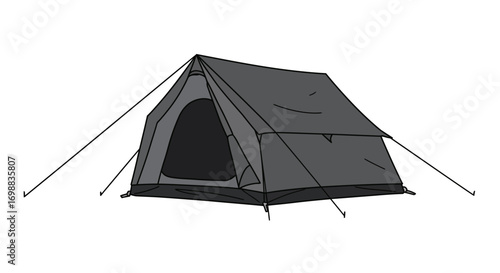 Camping tent drawing: simple and versatile outdoor shelter design