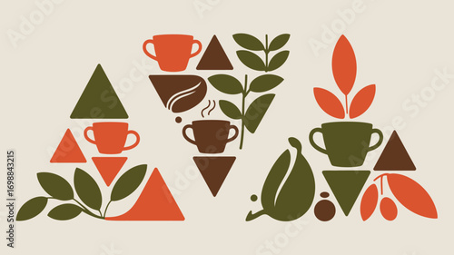 Elegant coffee themed pattern for branding, fabric designs, and trendy restaurant decor ideas