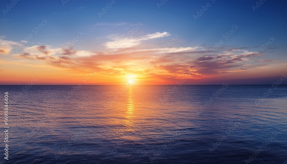 Fototapeta premium serene dawn sun rising over calm sea gentle sky awakening
