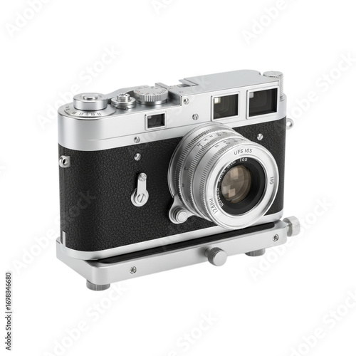 Quadro em tela Vintage rangefinder camera isolated on transparent background