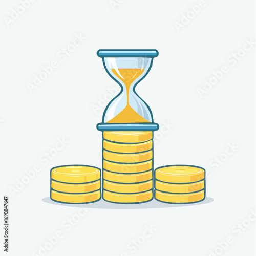 Illustrative depiction of finance, investment, time management and wealth accumulation