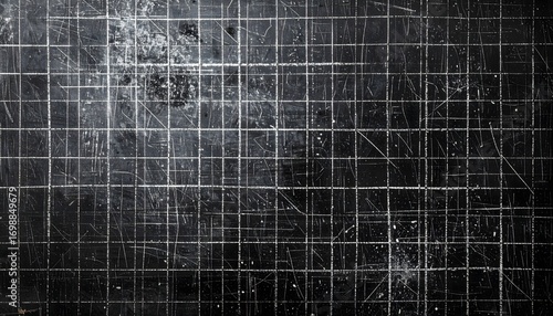 Grunge chalk grid pattern on dark cement wall texture high resolution Background Image