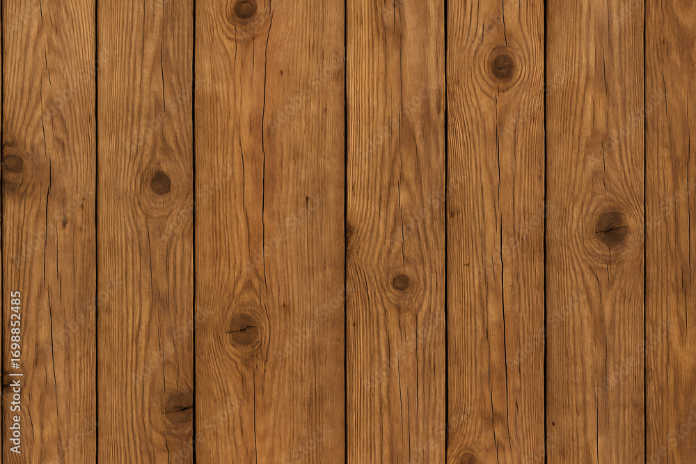 Obraz premium Seamless wooden plank texture, warm natural tones, visible grain patterns, rustic aesthetic, photorealistic 
