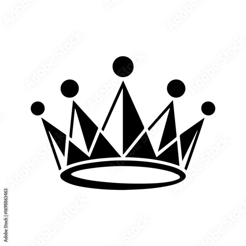 Elegant black and white crown symbolizing royalty, power, and achievement