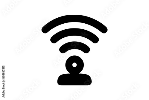 Wireless connectivity symbol representing user access in a digital environment