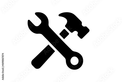 Tools crossed symbolizing repair and maintenance in a workshop environment