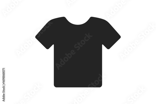 Black t-shirt design on a plain background showcasing minimalistic style and versatile fashion