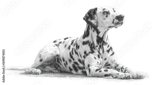 Wallpaper Mural A grayscale drawing of a Dalmatian dog Torontodigital.ca