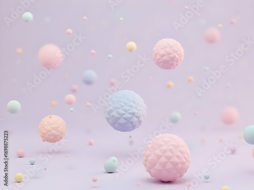 abstract pink shapes in air