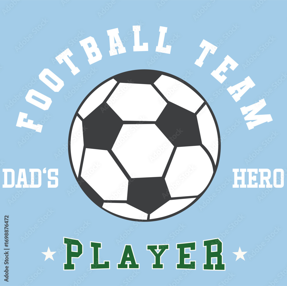 soccer ball vector illustration, player, dad player team. football soccer ball vector illustration, player, dad player team. football