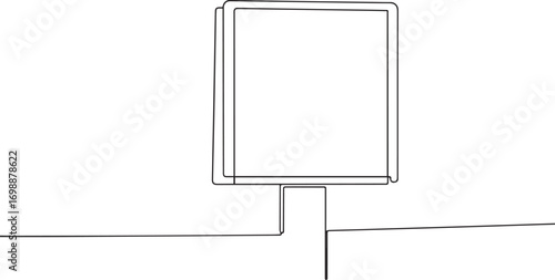 billboard continuous one continuous line art, Vector illustration, One line art, Line art graphic style.