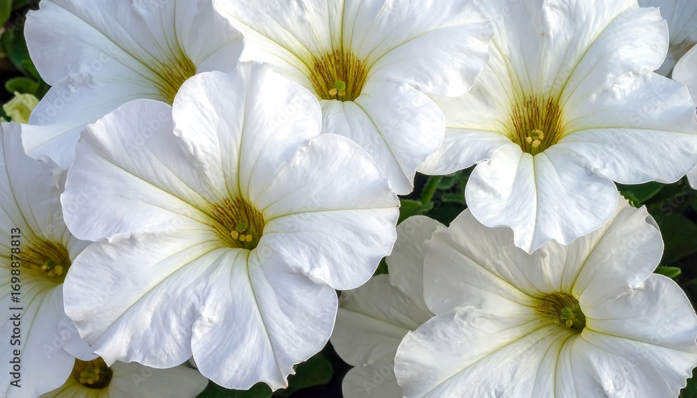Fototapeta premium Close-up of delicate white petunias
