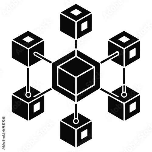 blockchain network vector art