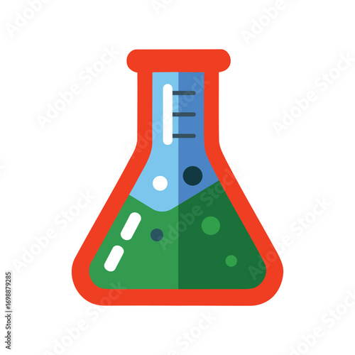 Science Experiment Colorful Chemistry Beaker Illustration