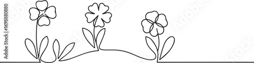flower continuous one continuous line art, Vector illustration, One line art, Line art graphic style.