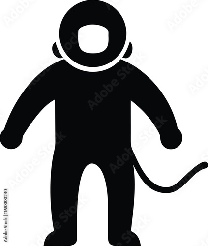 Cartoon Dog Silhouette with Wagging Tail and Open Mouth stylized animal