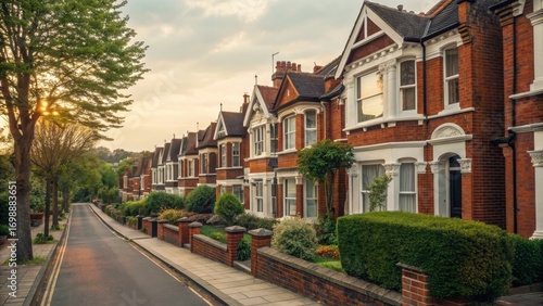 Wallpaper Mural Commercial high-resolution photo of crouch End north London street with terraced houses. Torontodigital.ca
