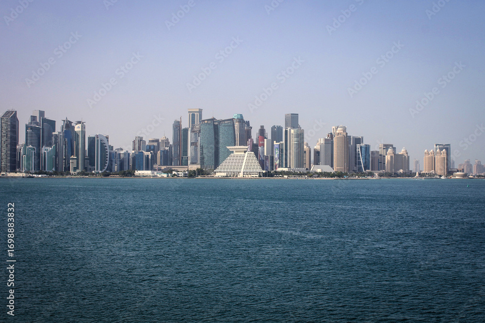 Fototapeta premium Skyline of West Bay area view of Doha, Qatar