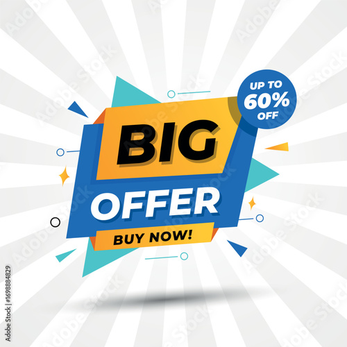 big offer banner design with 60% off