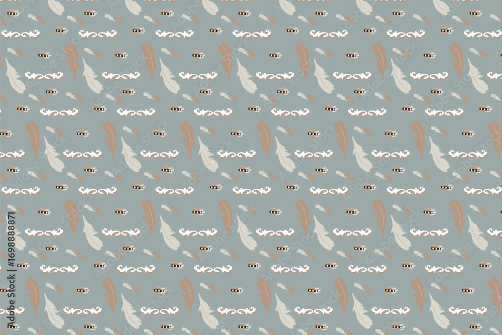 Obraz premium Antique Illustration style seamless pattern featuring Halloween elements, perfect for fabric, gift wrap, packaging, wallpapers, invitations, digital background