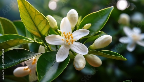 orange tree blooms white calamondin citrus petals and buds fragrance of orange blossoms lovely neroli aroma stunning image of azahar flowers