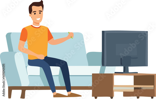 evde televizyon izleyen adam 