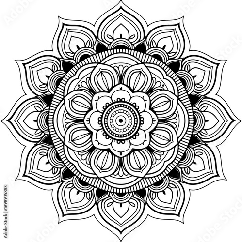Minimal Mandala Line Art Vector