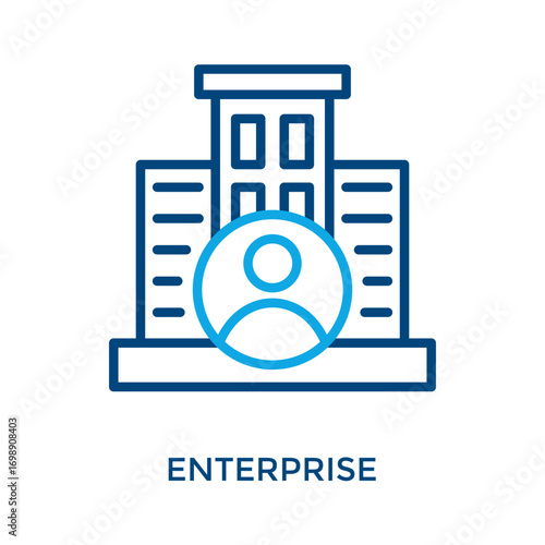 Enterprise Icon Outline Color Style. Vector Illustration For Graphic Design