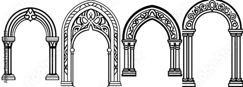 Modern representation of the texture found in Venetian Gothic architectural arches or galleries