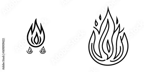 The iconic Flame Icon, characterized by its bold and simplistic black and white design, is a fiery silhouette that can be effectively utilized in a multitude of graphic designs, presentations, and