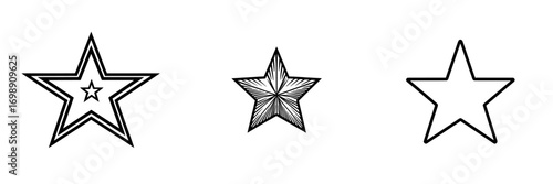 A simple yet powerful graphic, the Bold Five-Pointed Star consists of a bold, five-pointed star with a single, thick black outline, which lends to its versatility as an icon or design element