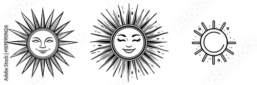 The 'Sunrise Line Art' is a minimalist illustration depicting a sun rising above the horizon, embodying new beginnings, warmth, and positivity, ideal for branding, websites, and social media