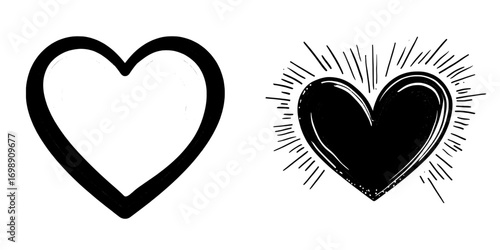 The hand-drawn heart icon, with its bold lines and minimalist style, is a simple yet expressive symbol ideal for representing love, affection, or Valentine's Day themes