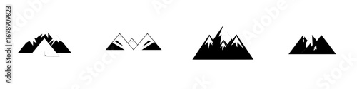 A minimalist graphic depicting three mountain peaks in bold black against a clean backdrop conveys a sense of strength, ambition, and the power of nature