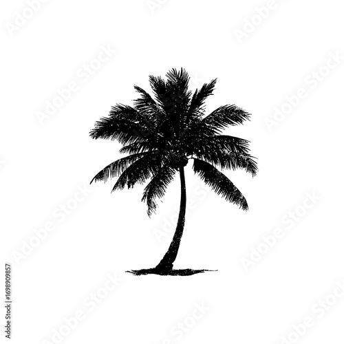 With its elegant black rendering against a clean backdrop, the Palm Tree Silhouette of a majestic palm tree embodies tropical charm and simplistic sophistication
