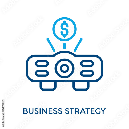 Business Strategy Icon Outline Color Style. Vector Illustration For Graphic Design