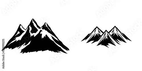 A mountain range's silhouette is depicted in a simple yet powerful manner, evoking emotions of strength, resilience, and the vastness of nature